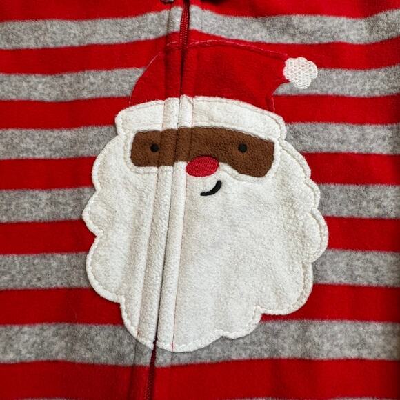 Just One You Made By Carter's Footie Pajamas Striped Santa Claus Christmas Sz 2T - Picture 3 of 5